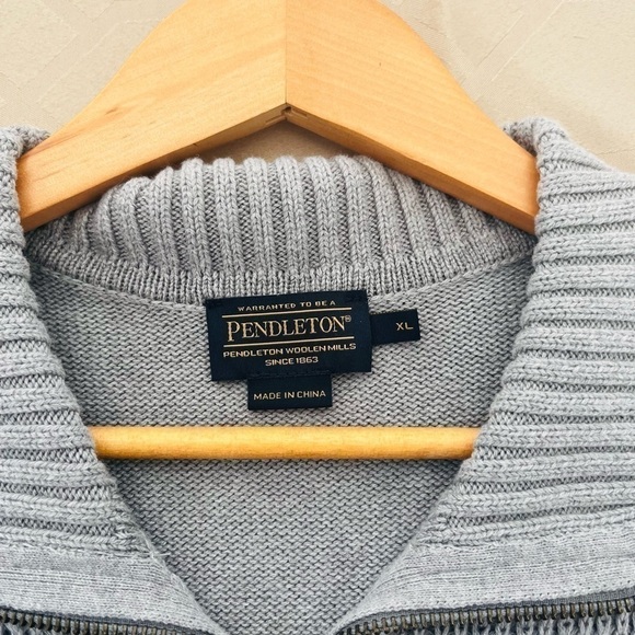 Pendleton Women’s Sweater Vest Gray Sleeveless Mock Neck Full Zip Size XL - Picture 3 of 6